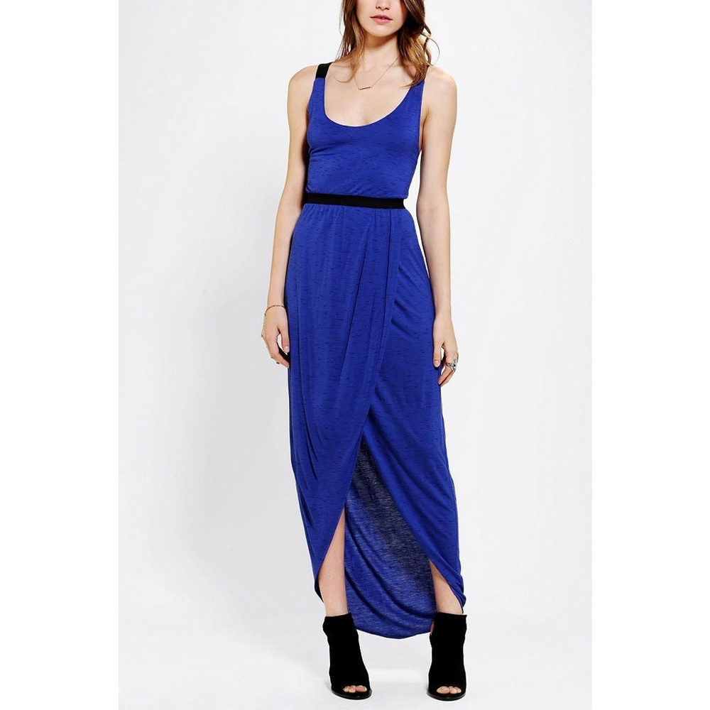 UO Blue & Black Space-Dye Backless Tulip Maxi